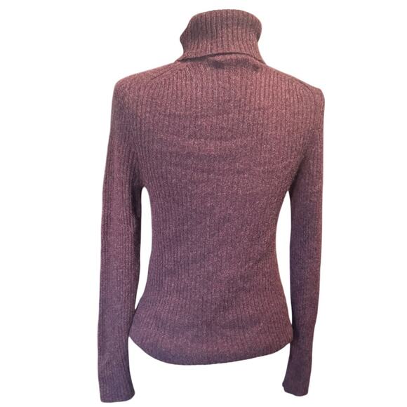 Naked Cashmere 100% Cashmere Ribbed Turtleneck Sweater – Plum Burgundy – Size L - Picture 2 of 6